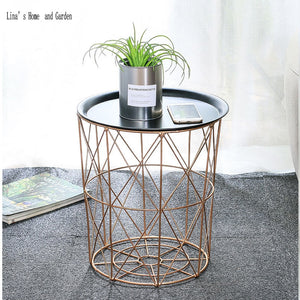 Golden Round Storage Basket