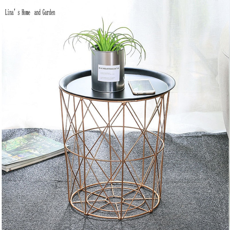 Golden Round Storage Basket